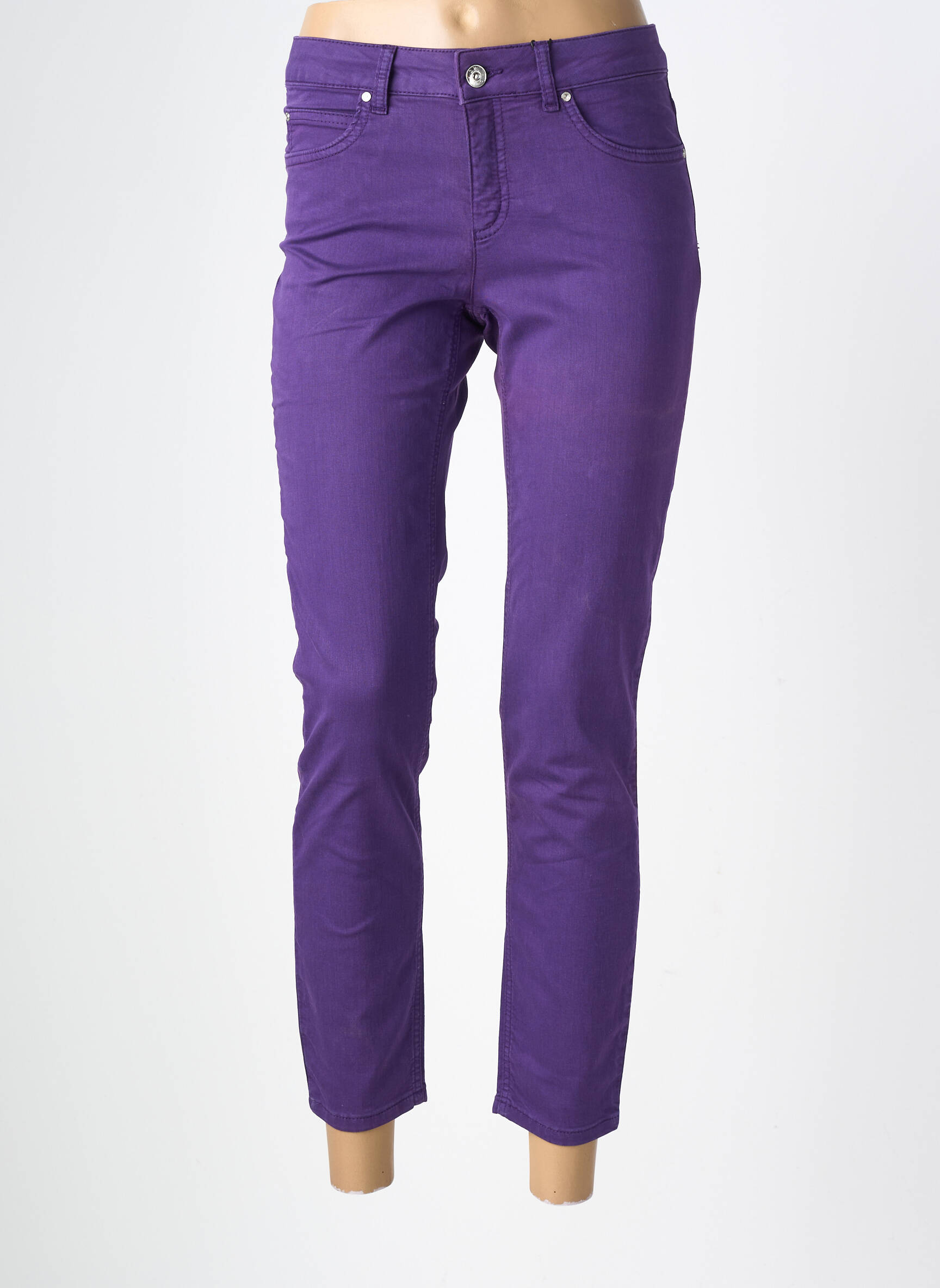 Jeans coupe slim stretch taille normale violet OUI femme