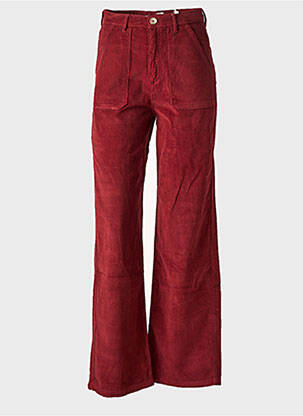 Pantalon flare stretch taille haute rouge KANOPE femme