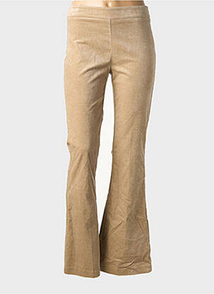 Pantalon flare stretch taille haute beige RINASCIMENTO femme