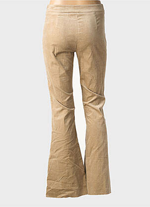 Pantalon flare stretch taille haute beige RINASCIMENTO femme