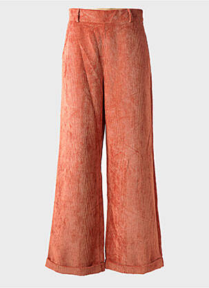 Pantalon large fermeture zip latéral taille haute orange STUDIO PARISIEN femme