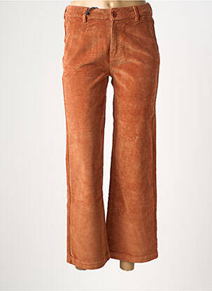 Pantalon large fermeture zippée sous rabat boutonné taille haute orange HAPPY femme