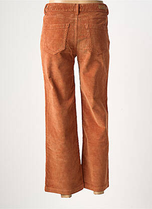 Pantalon large fermeture zippée sous rabat boutonné taille haute orange HAPPY femme