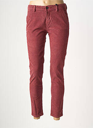 Pantalon chino stretch taille basse rouge CIMARRON femme