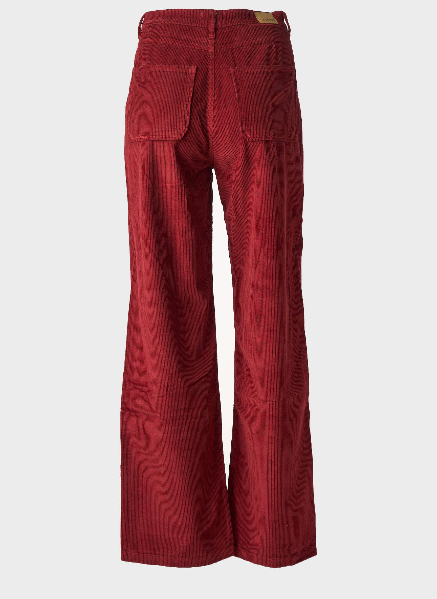 Pantalon flare stretch taille haute rouge KANOPE femme