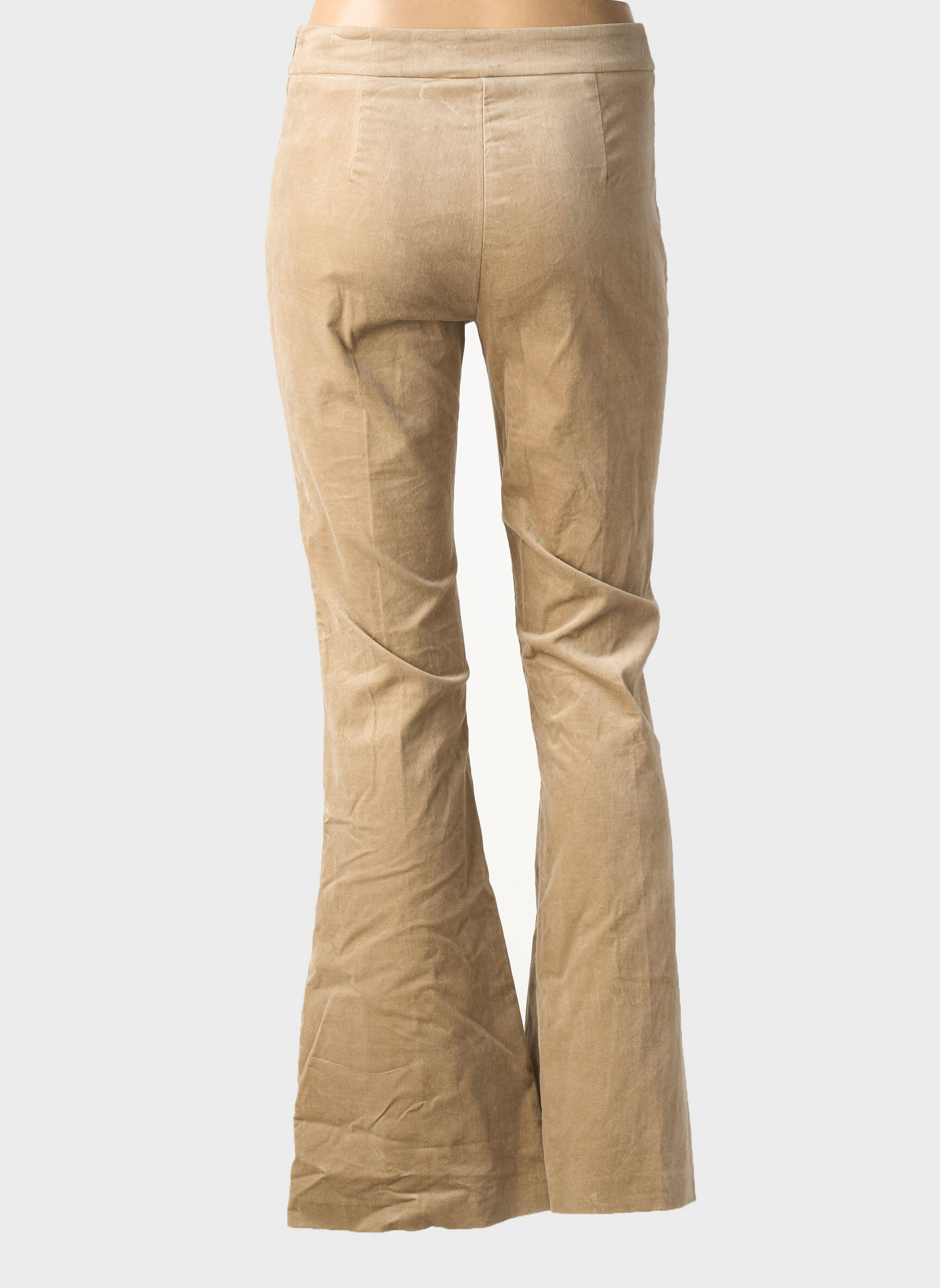 Pantalon flare stretch taille haute beige RINASCIMENTO femme