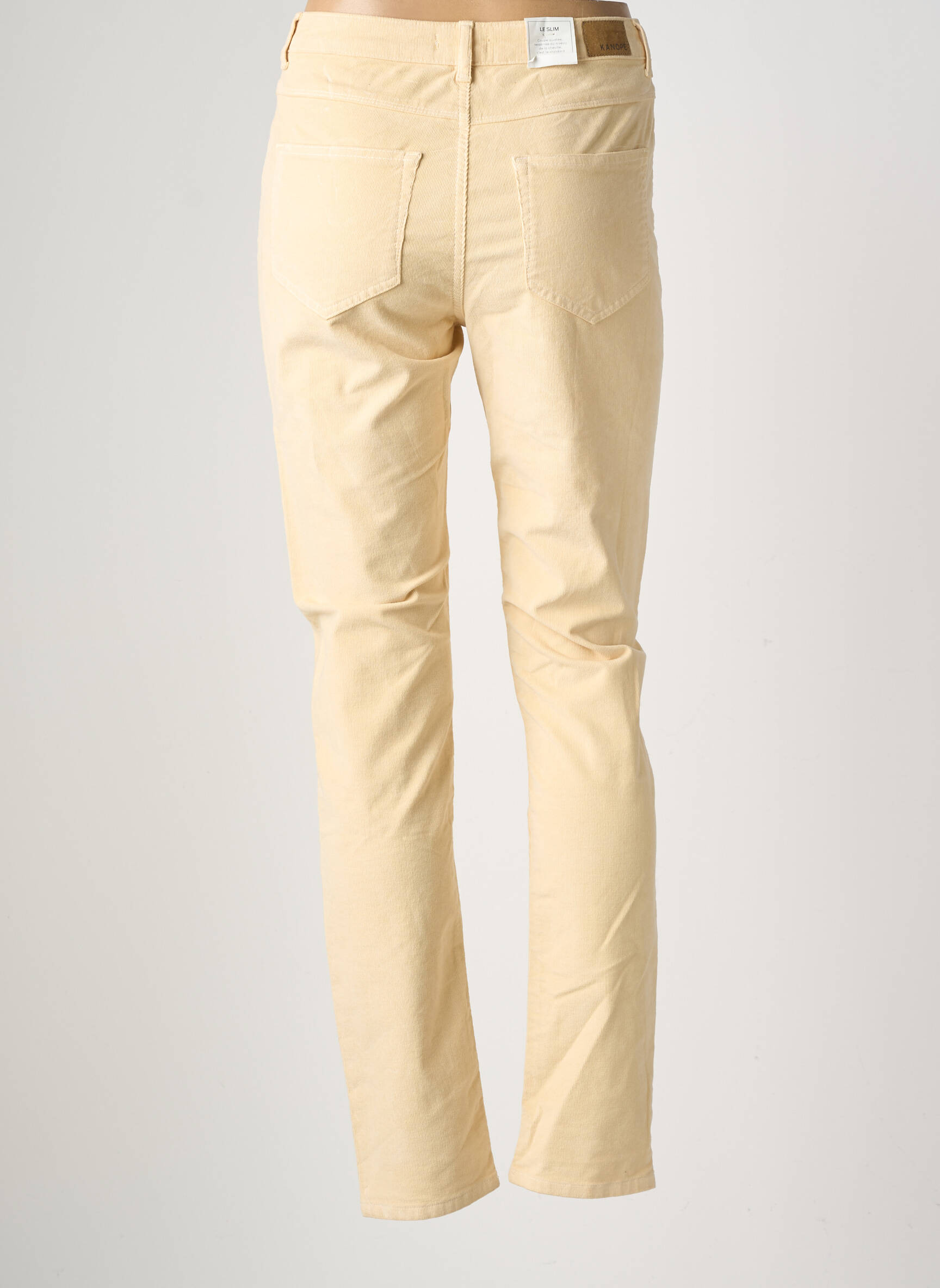 Pantalon slim taille haute taille haute beige KANOPE femme