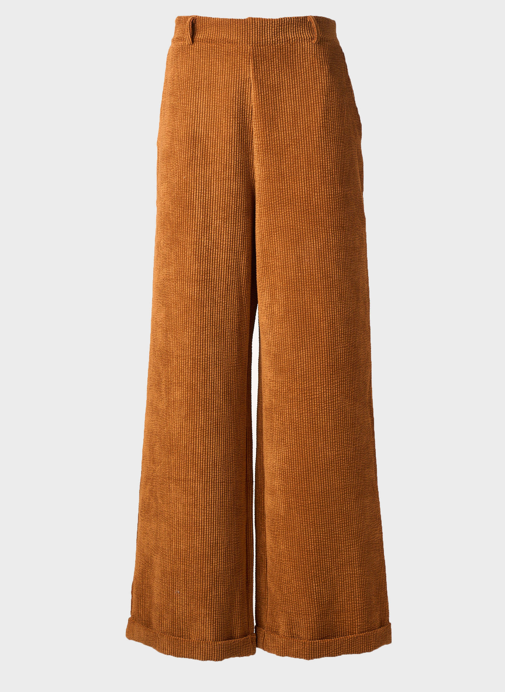 Pantalon large fermeture zip latéral taille haute jaune STUDIO PARISIEN femme
