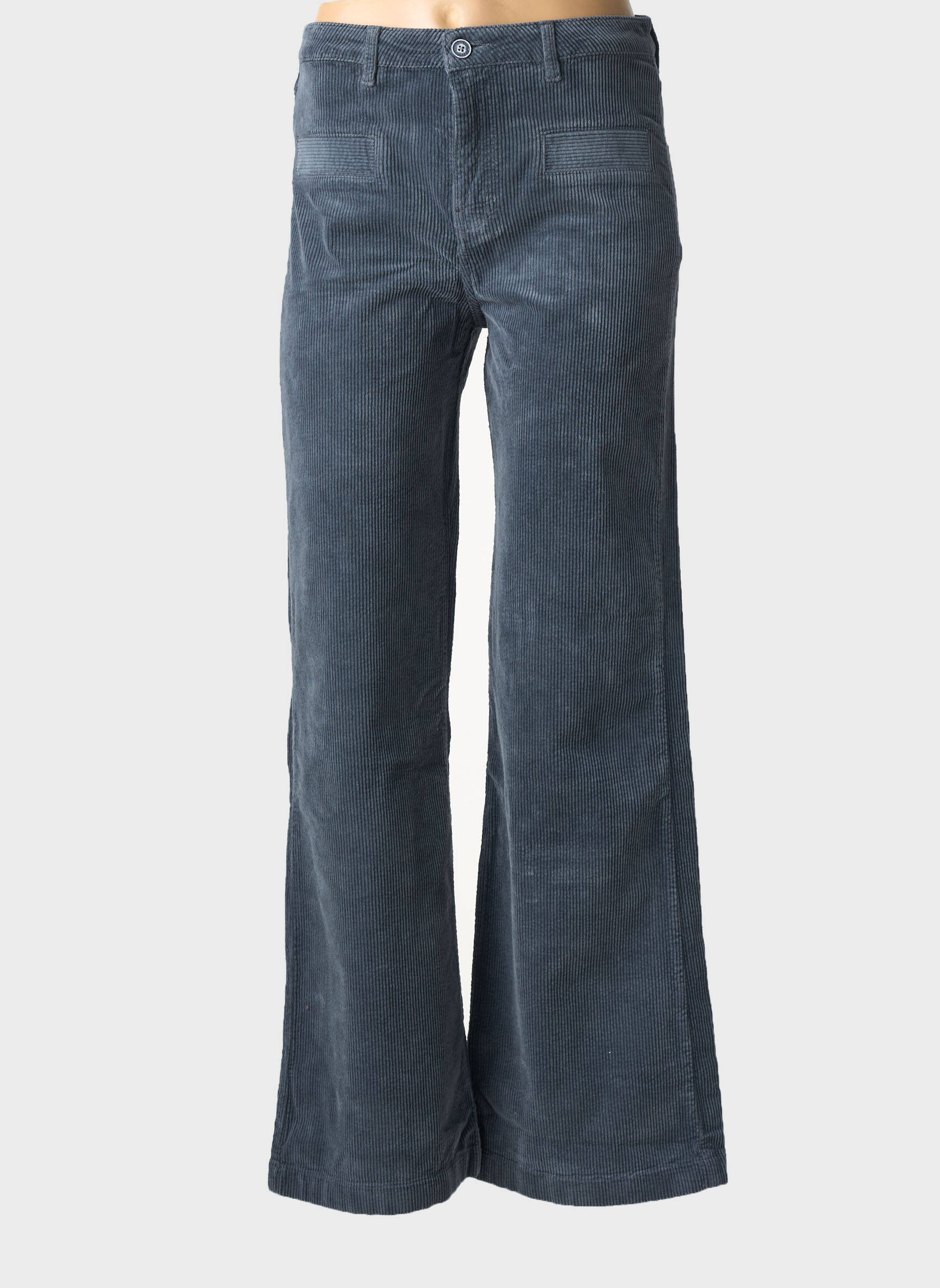 Pantalon flare stretch taille haute gris HAPPY femme