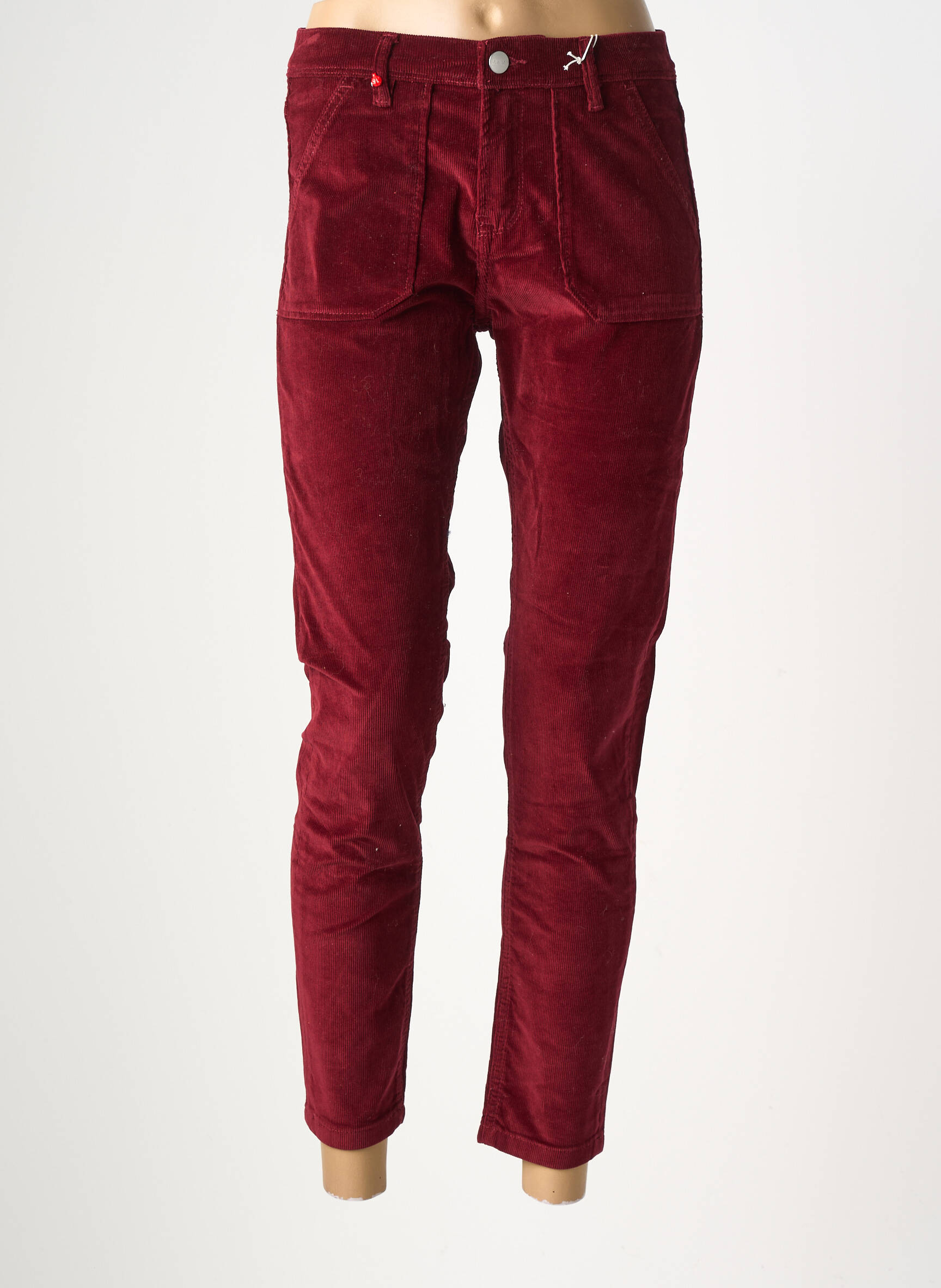 Pantalon slim stretch taille normale rouge F.A.M. femme