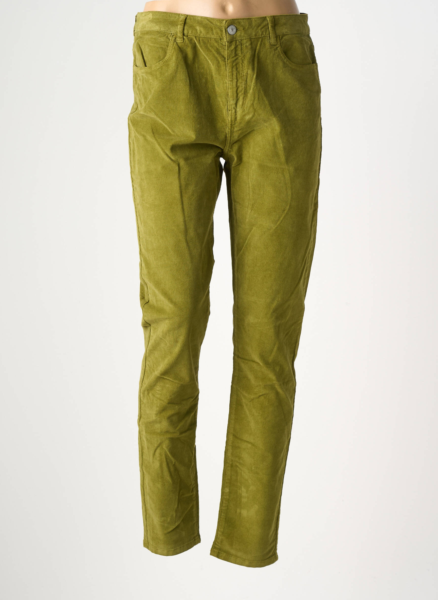Pantalon slim stretch taille normale vert KANOPE femme