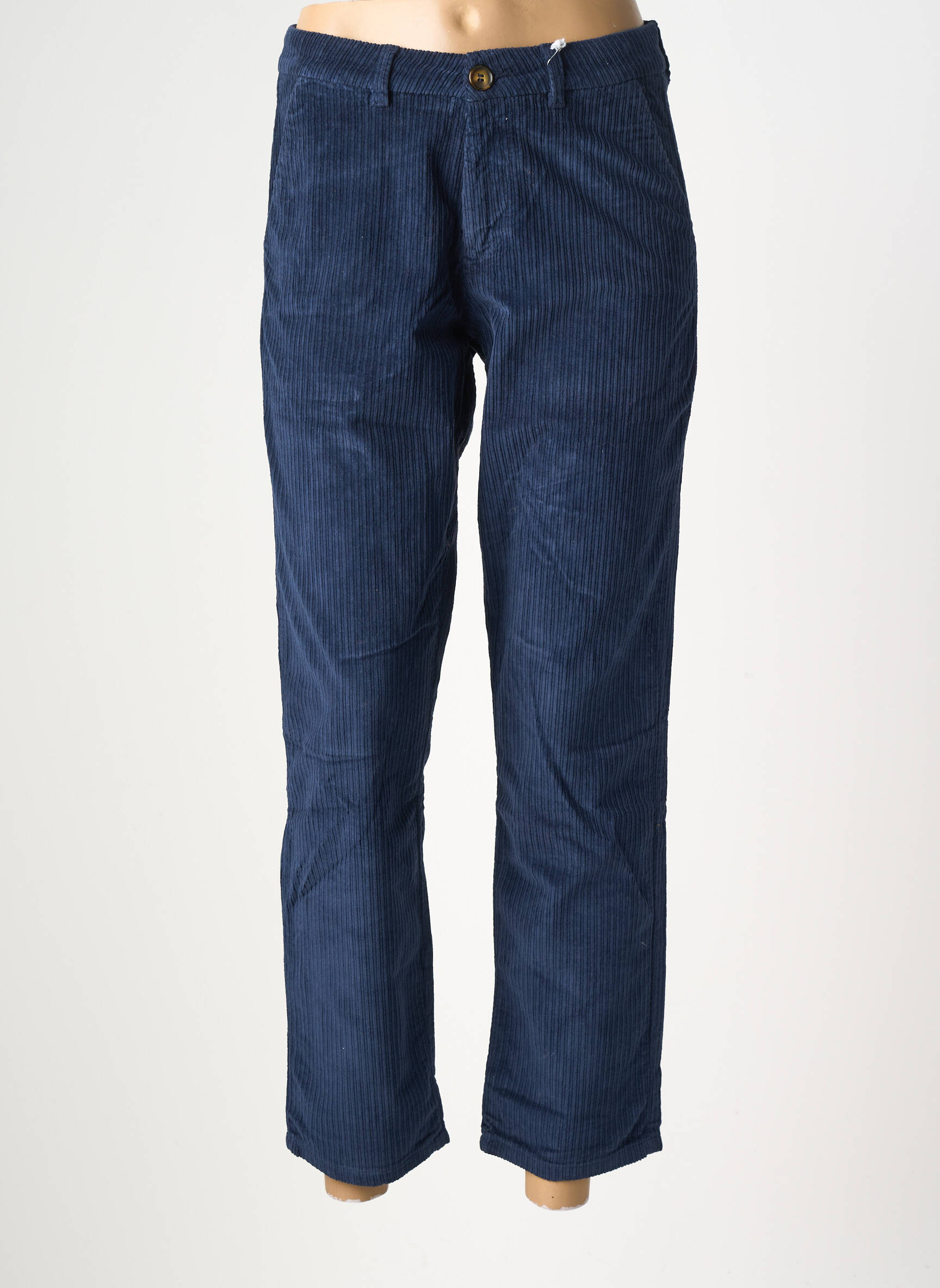 Pantalon chino stretch taille normale bleu KANOPE femme
