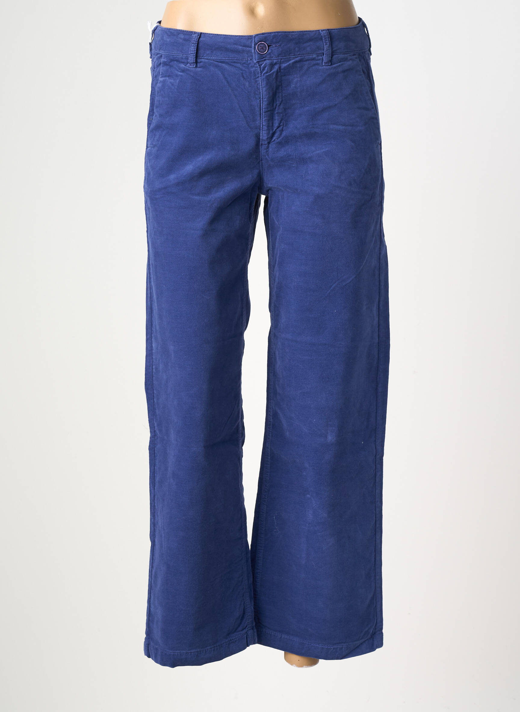 Pantalon flare stretch taille haute bleu HAPPY femme