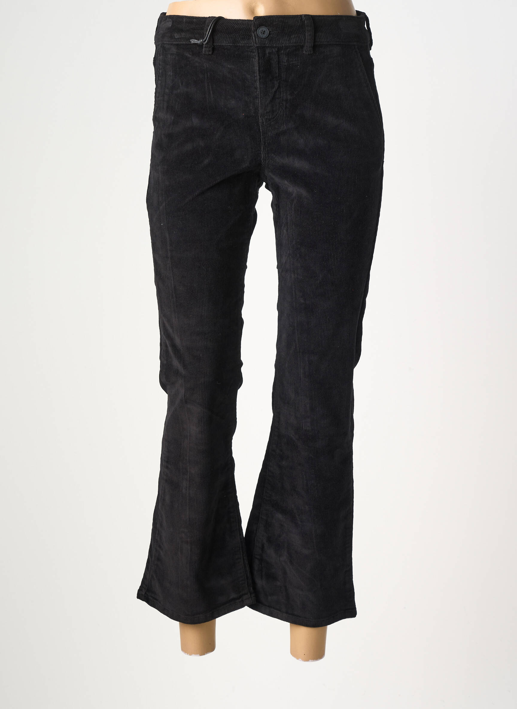 Pantalon flare stretch taille normale noir HAPPY femme