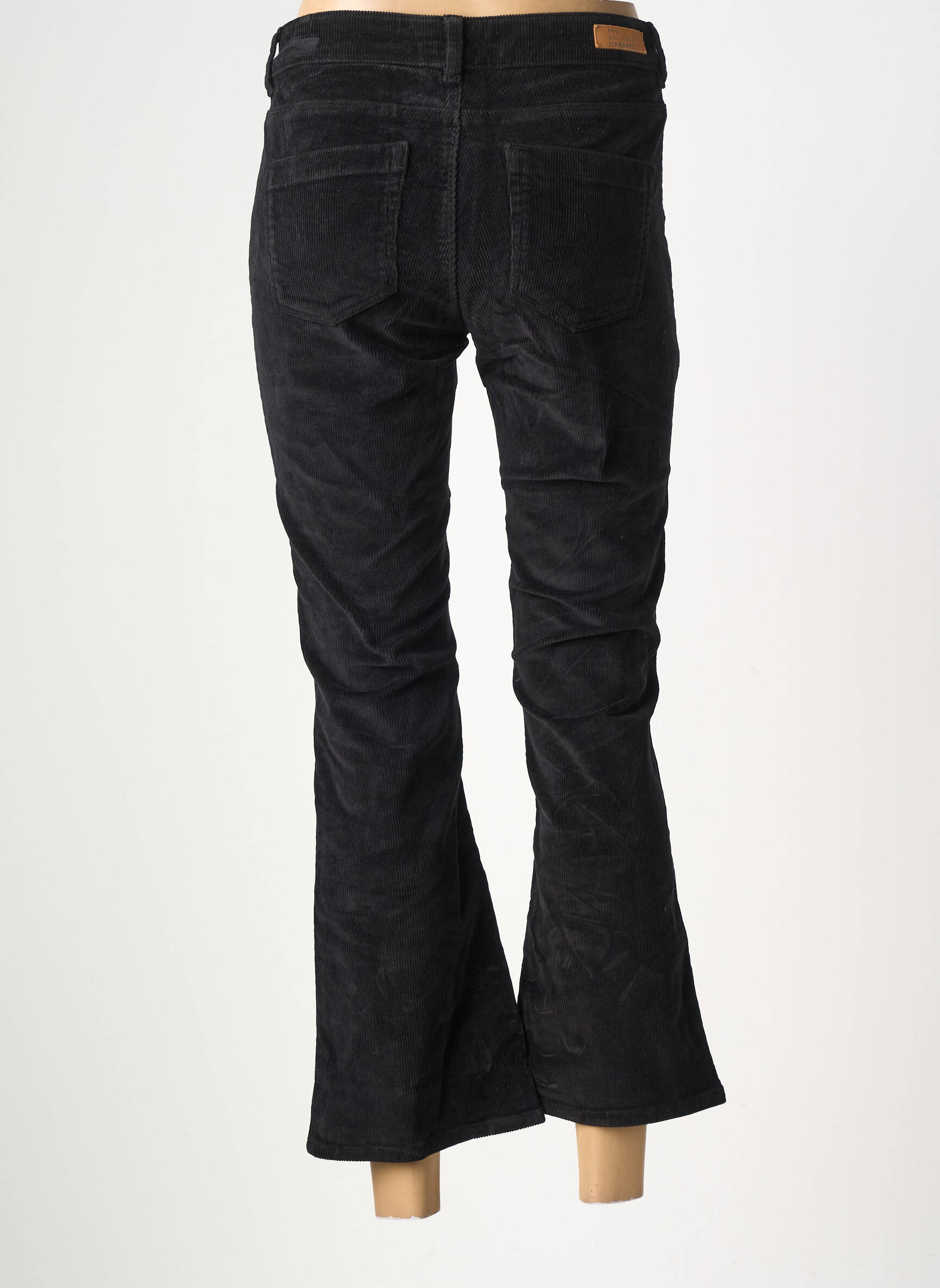 Pantalon flare stretch taille normale noir HAPPY femme