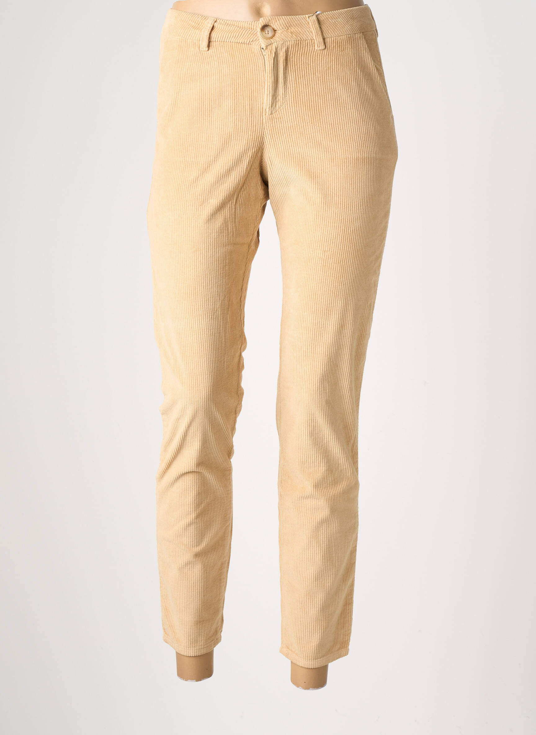 Pantalon chino stretch taille normale beige KANOPE femme