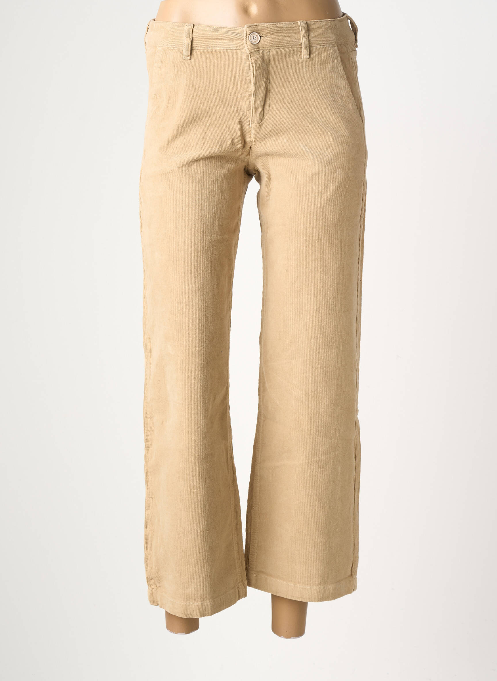Pantalon 7/8 stretch taille normale beige HAPPY femme