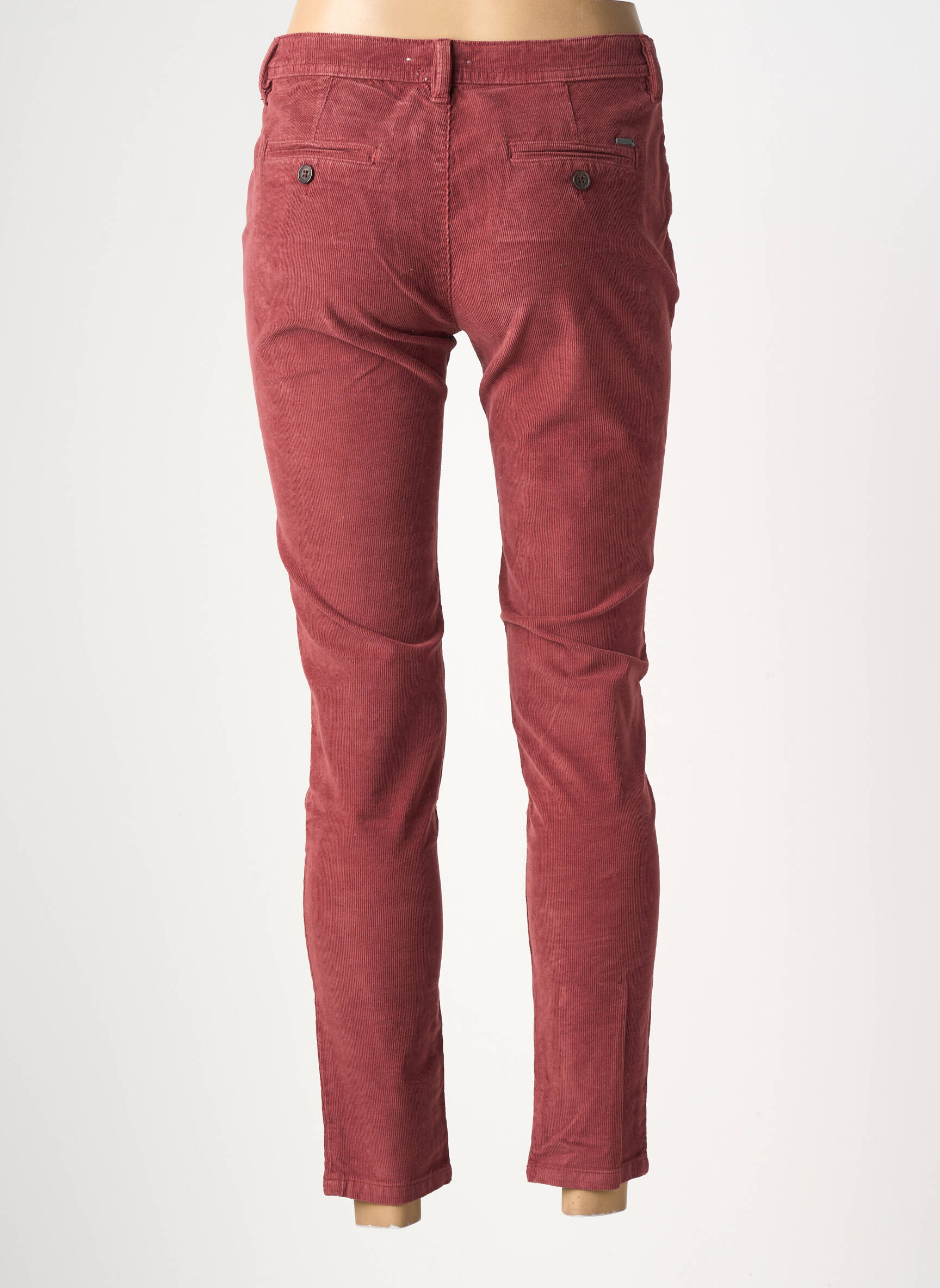Pantalon chino stretch taille basse rouge CIMARRON femme