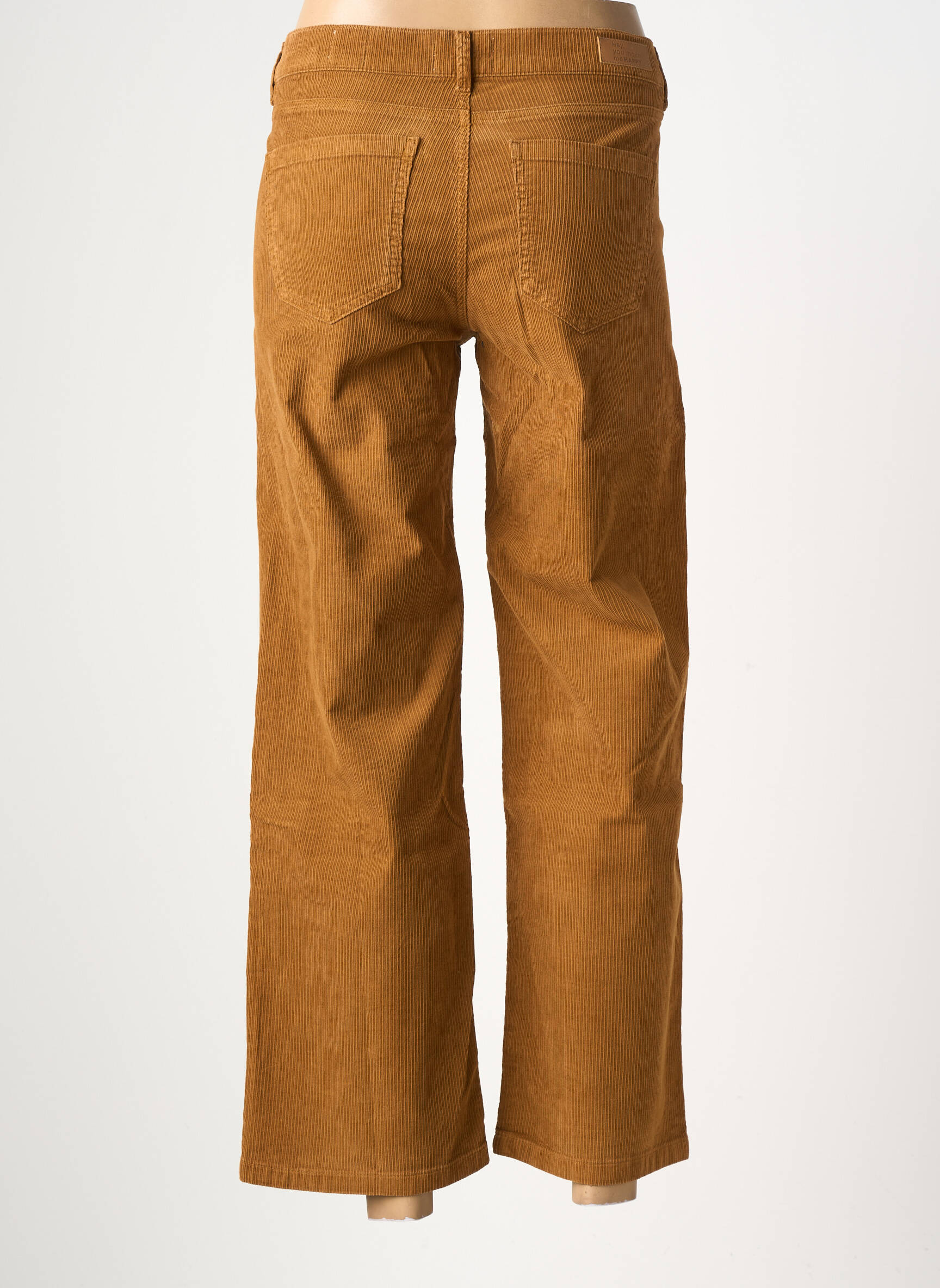 Pantalon 7/8 taille haute taille haute jaune HAPPY femme