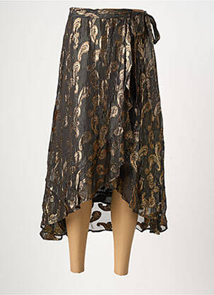 Jupe longue imprimé fantaisie noir SUNCOO femme