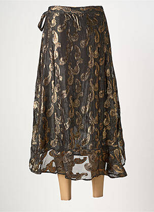 Jupe longue imprimé fantaisie noir SUNCOO femme