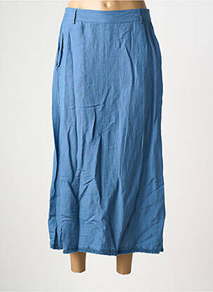 Jupe longue coupe droite bleu VAN-DOS femme