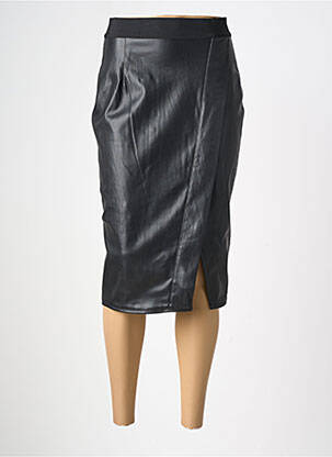 Jupe mi-longue taille élastique noir SCHOOL RAG femme