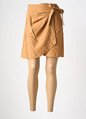 Jupe courte coupe droite marron SUNCOO femme