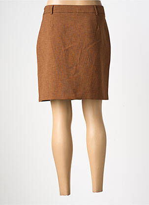 Jupe courte taille normale marron AMELIE & AMELIE femme