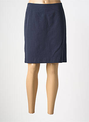 Jupe mi-longue stretch bleu QUIET femme