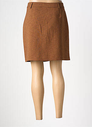 Jupe courte coupe droite marron AMELIE & AMELIE femme