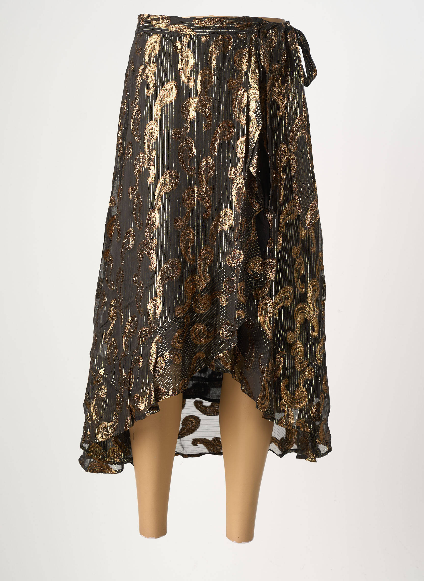 Jupe longue imprimé fantaisie noir SUNCOO femme