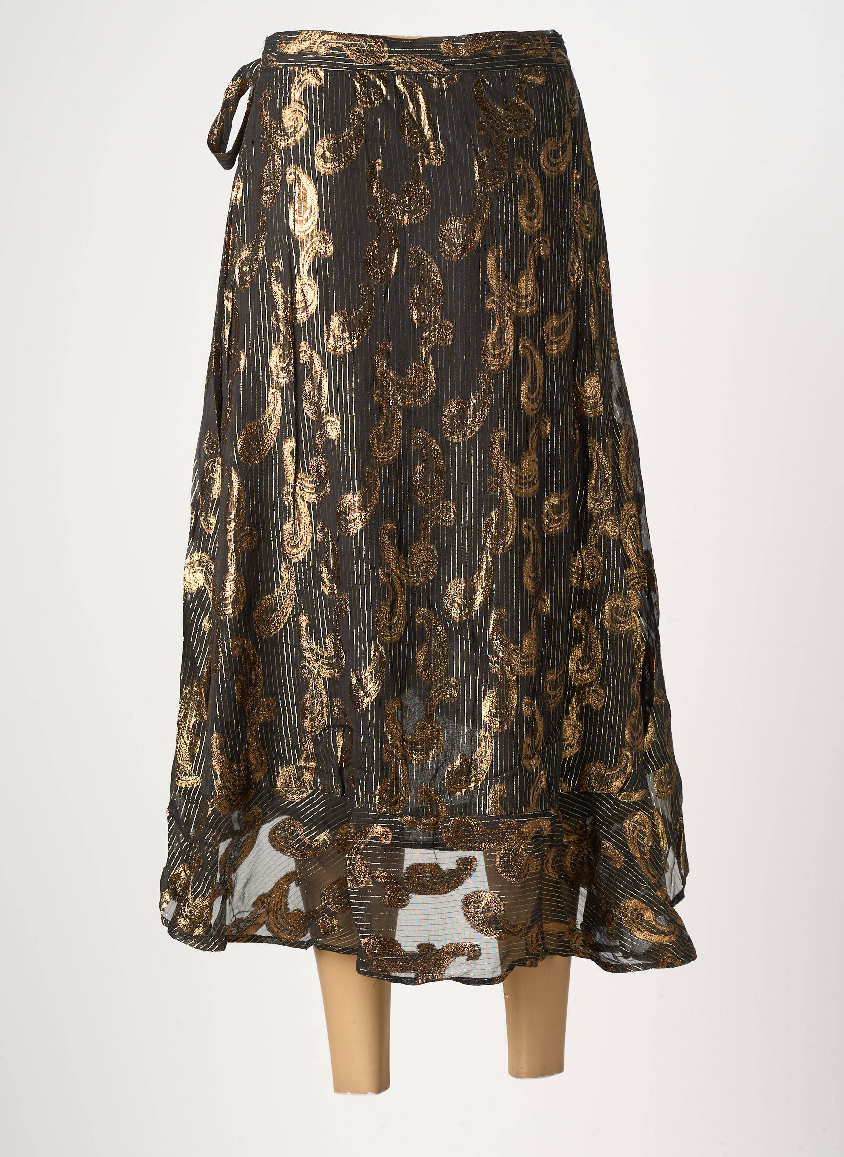 Jupe longue imprimé fantaisie noir SUNCOO femme