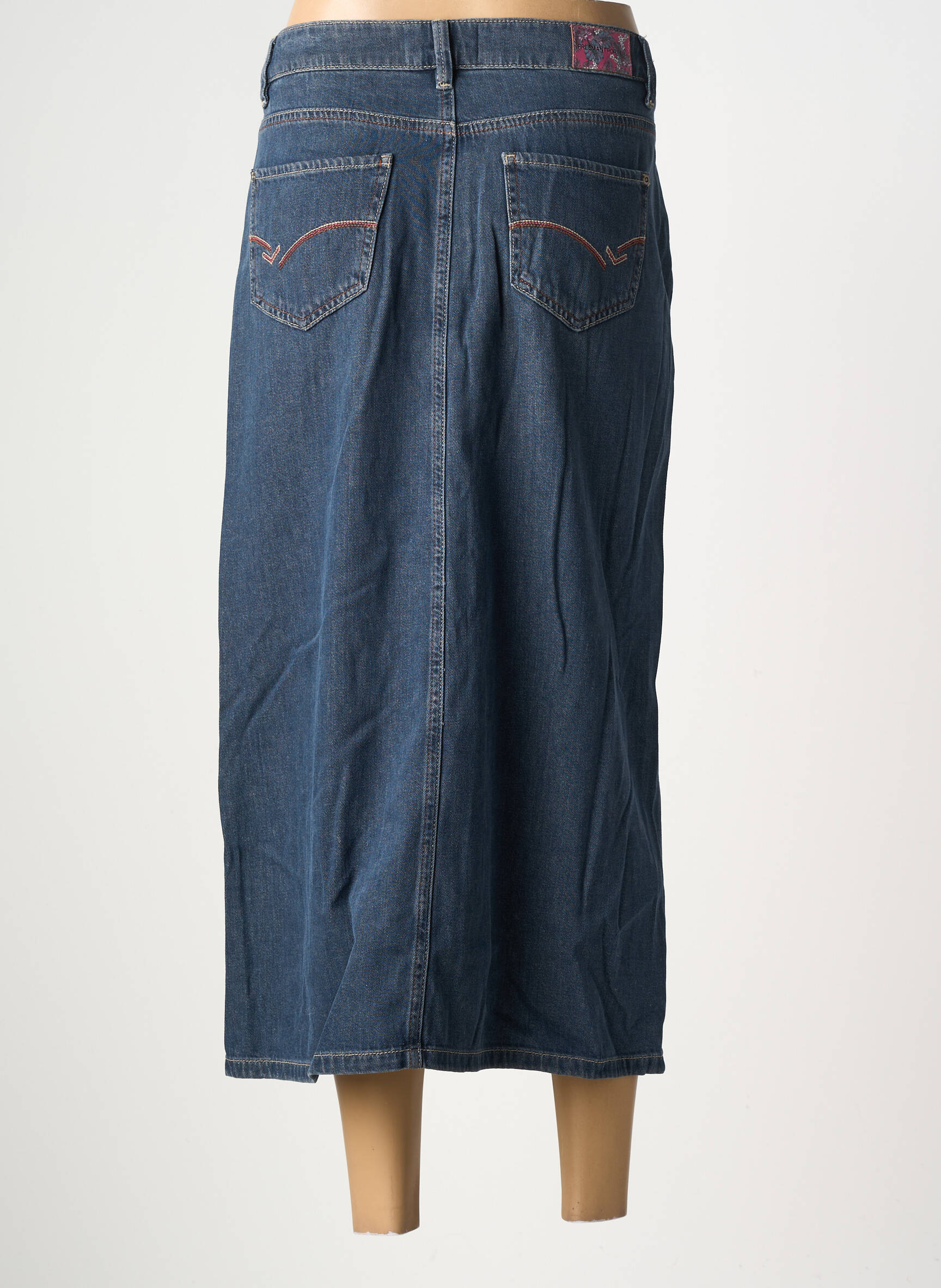 Jupe longue coupe droite bleu FREEMAN T.PORTER femme