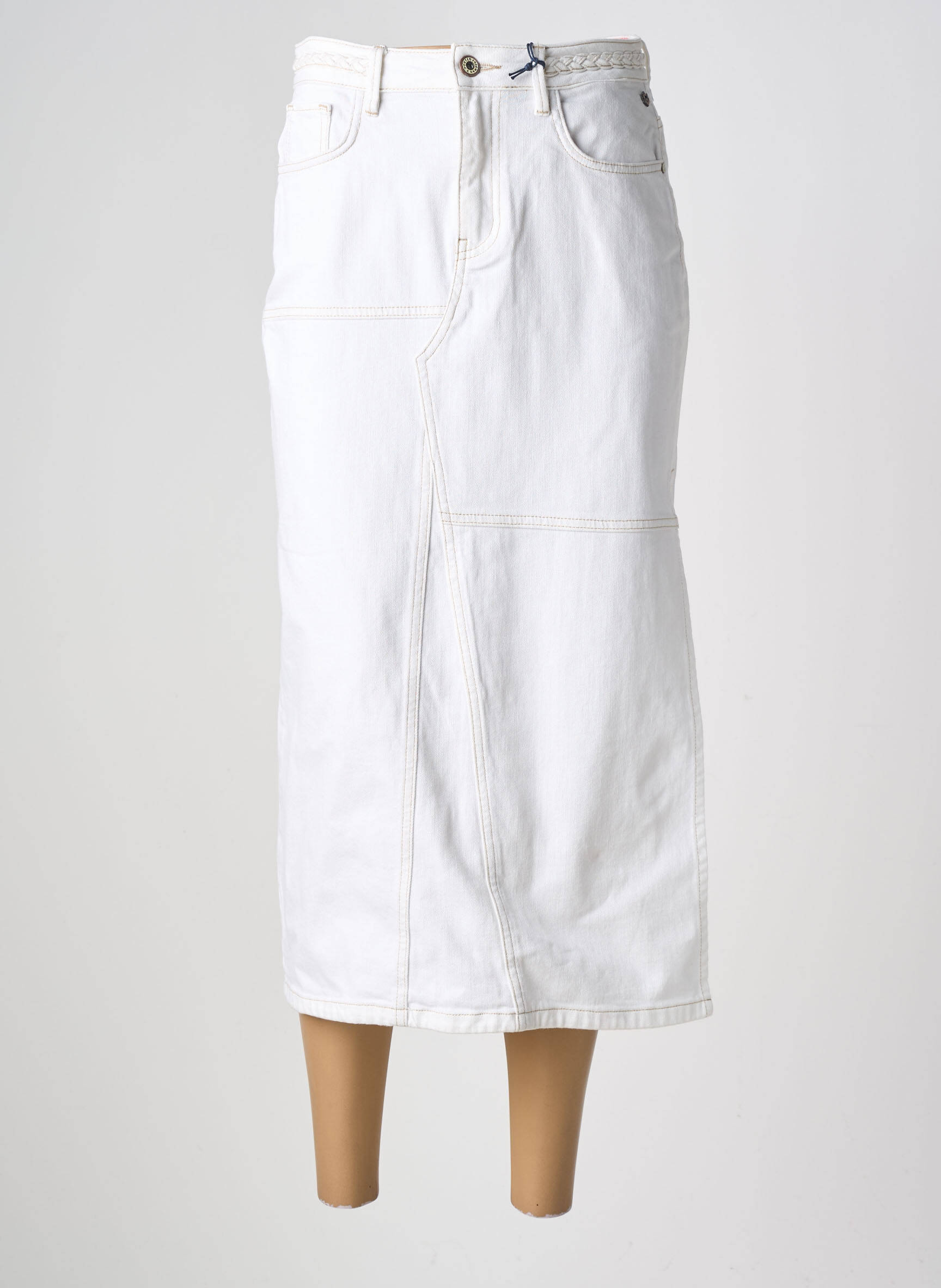 Jupe longue coupe droite blanc FREEMAN T.PORTER femme