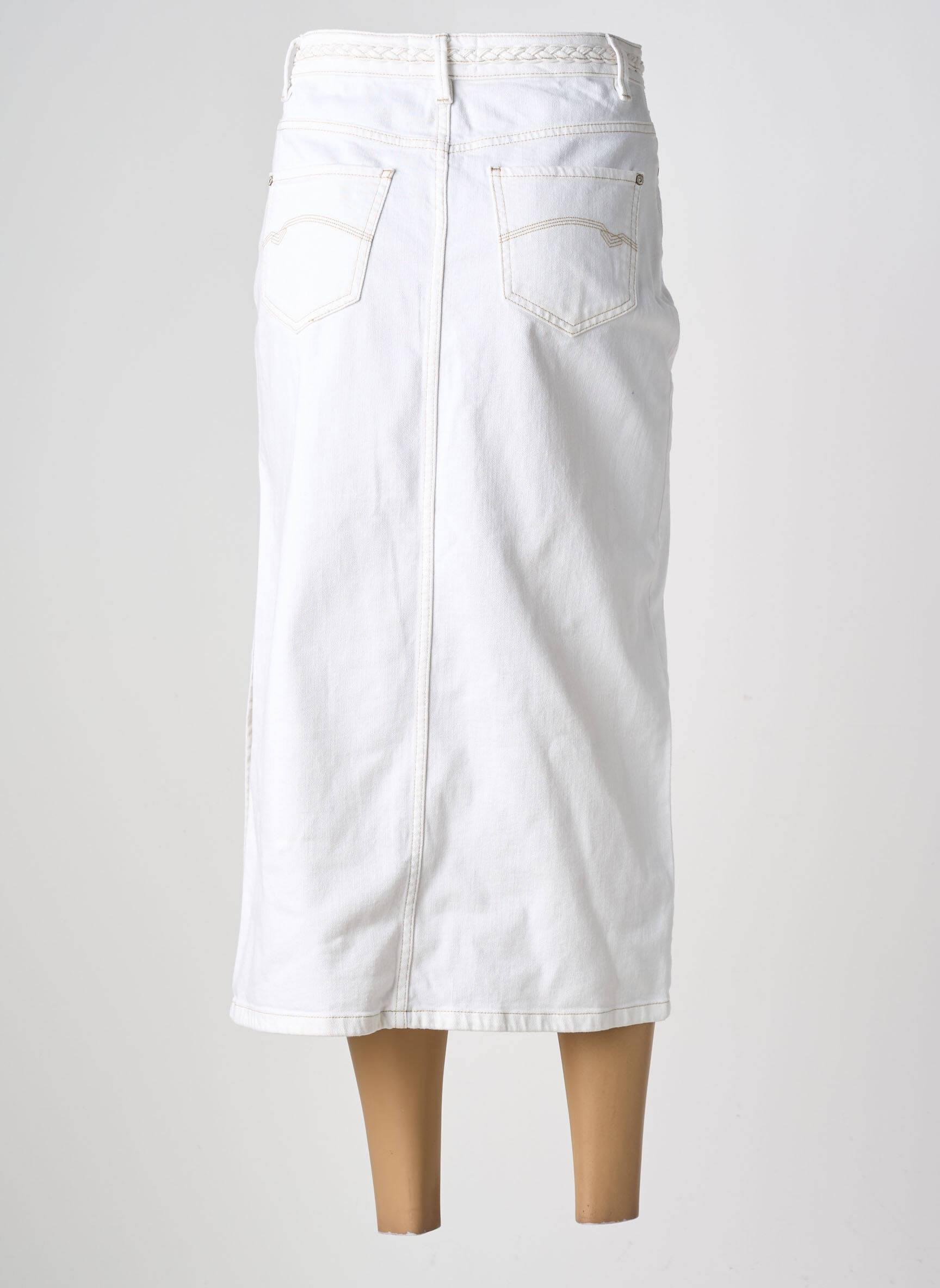 Jupe longue coupe droite blanc FREEMAN T.PORTER femme
