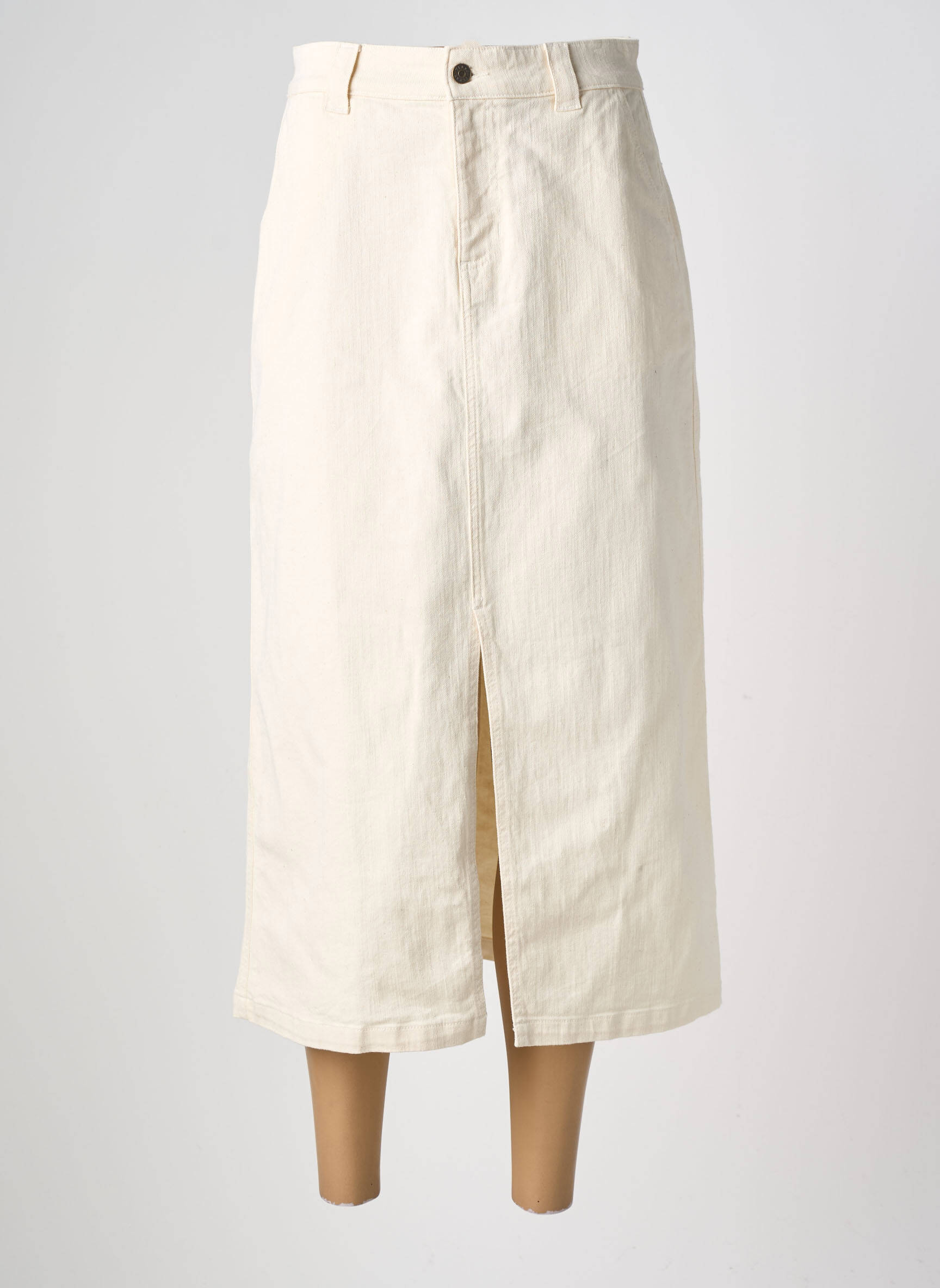Jupe longue coupe droite beige YERSE femme