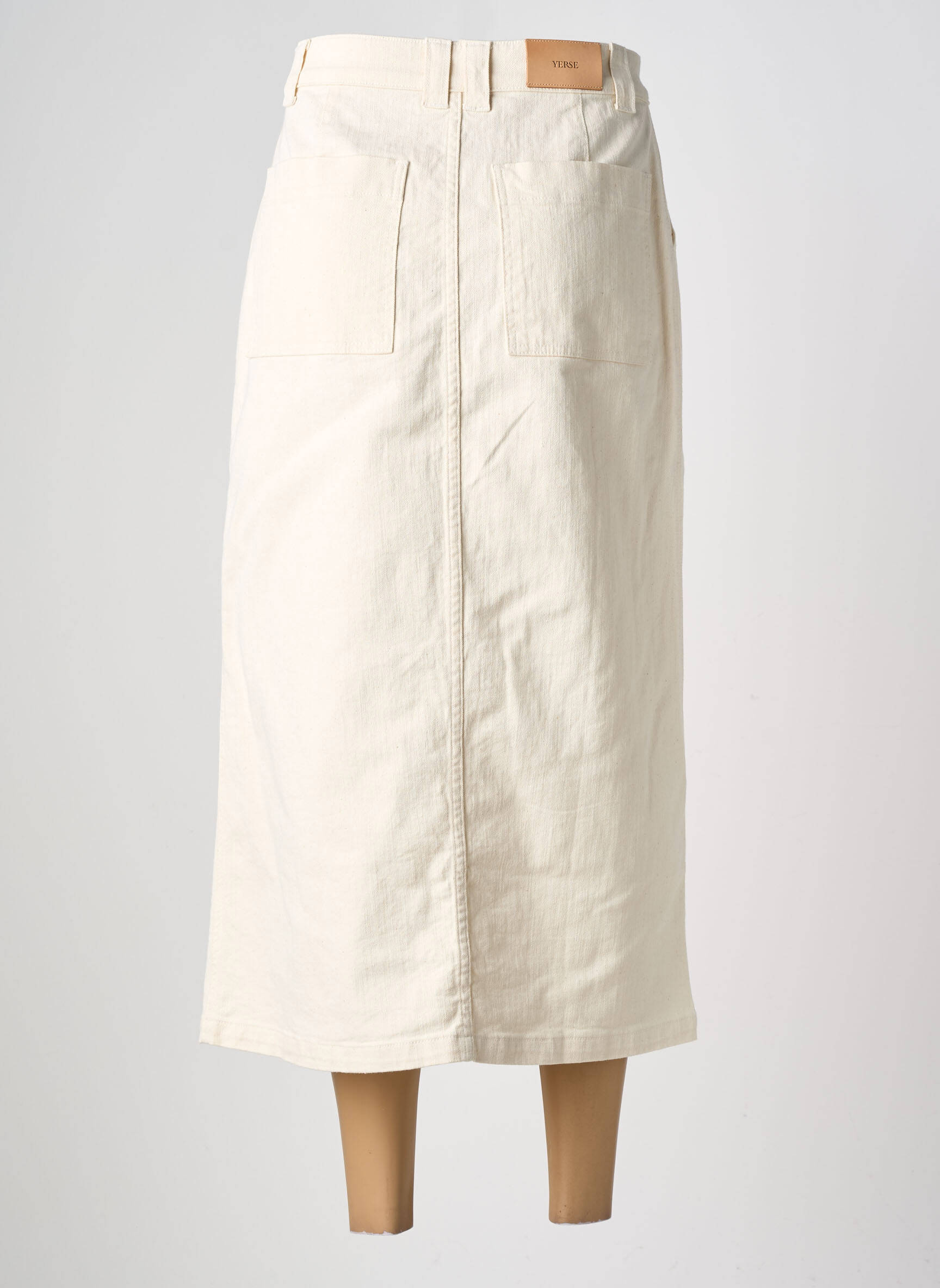Jupe longue coupe droite beige YERSE femme