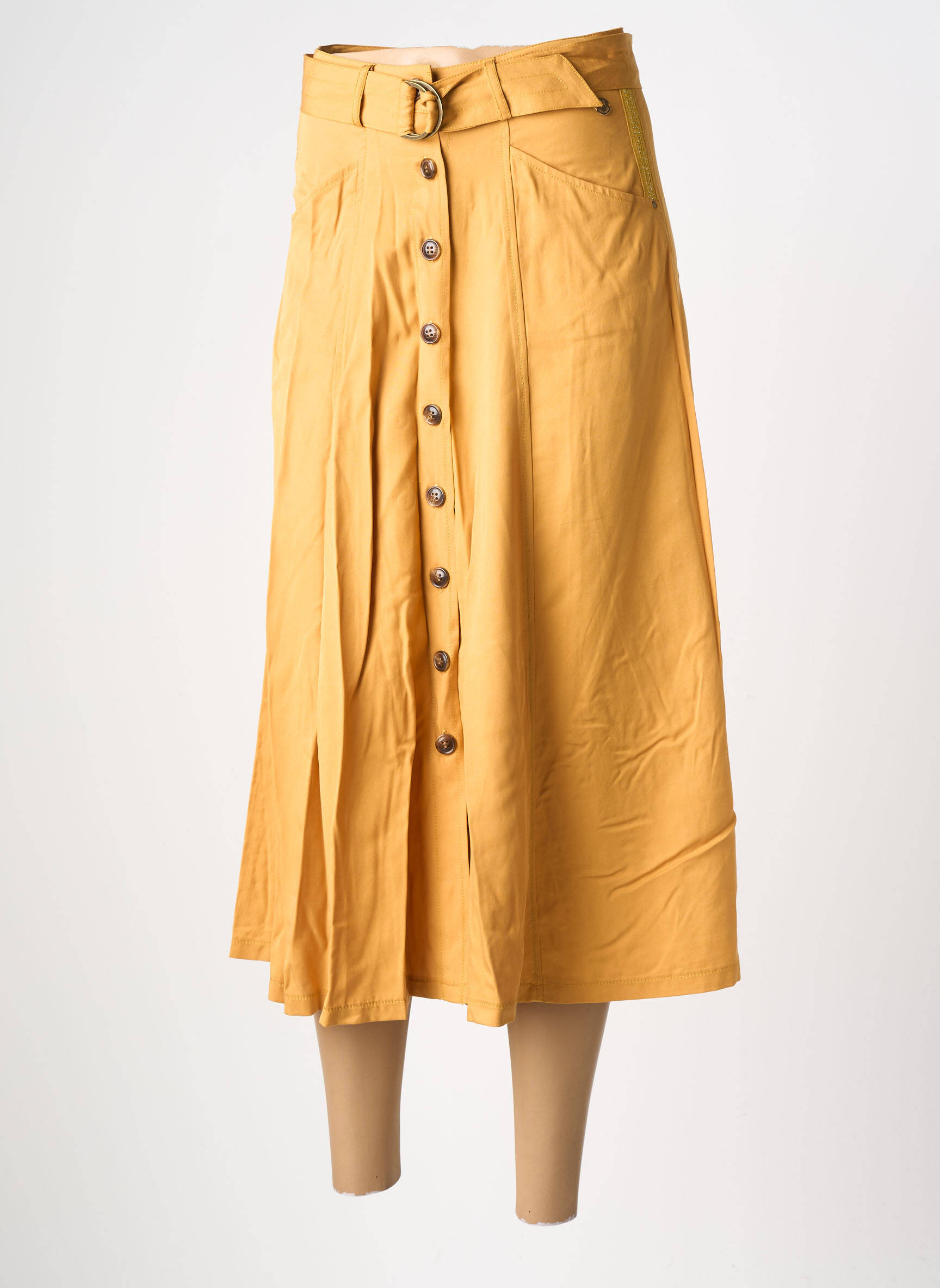 Jupe longue coupe évasée jaune LOLA ESPELETA femme