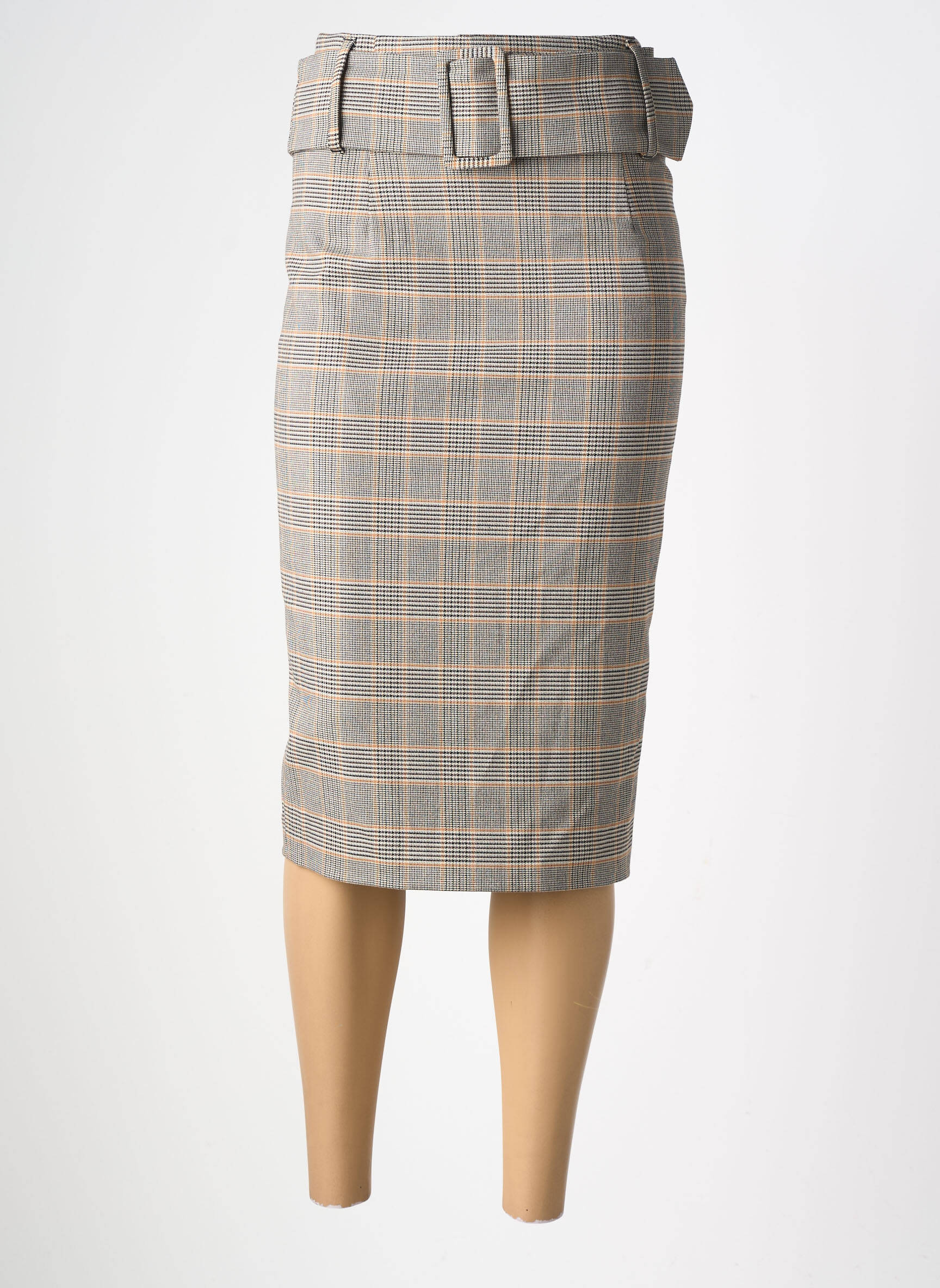 Jupe mi-longue stretch gris OUI femme