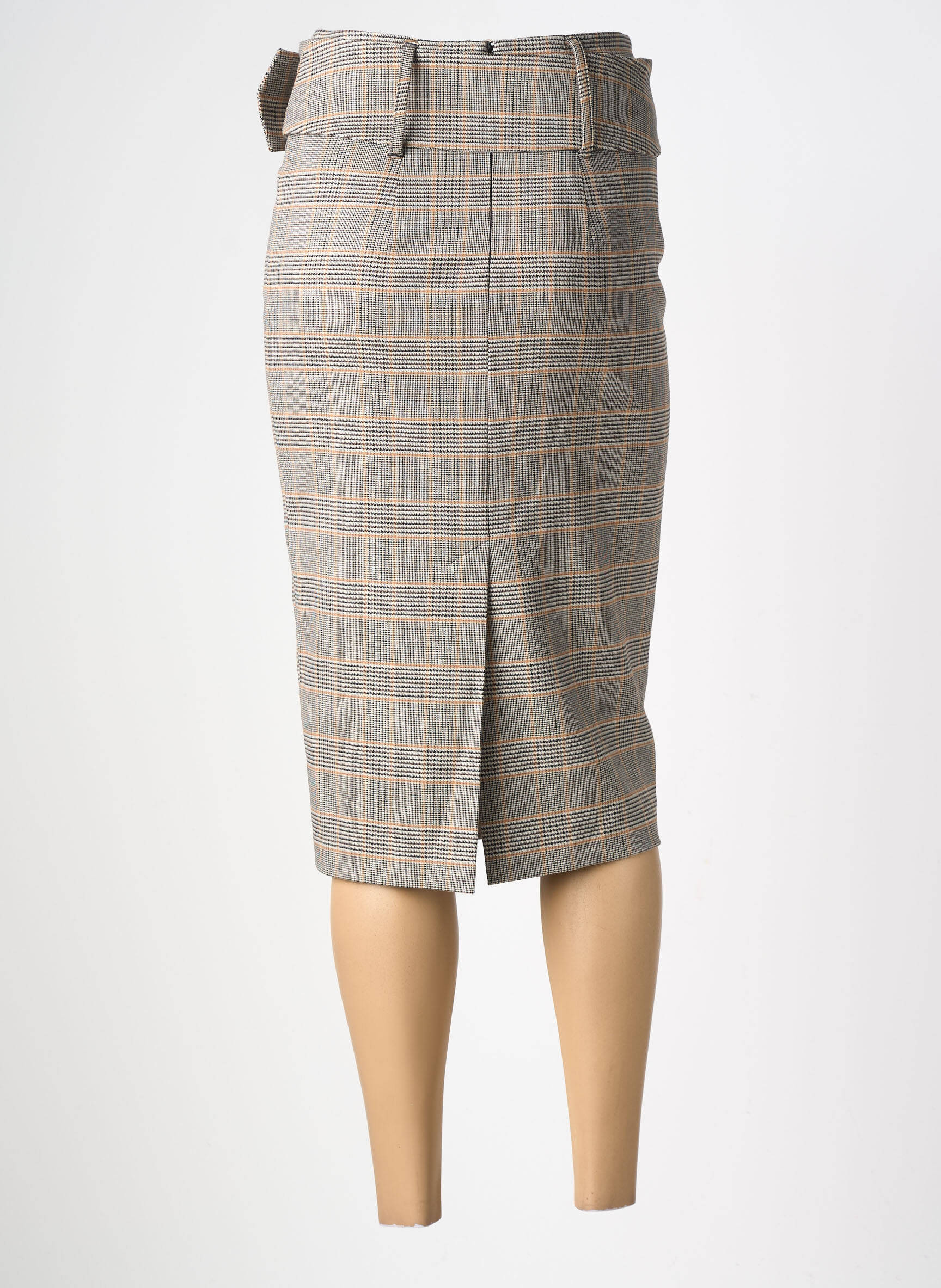 Jupe mi-longue stretch gris OUI femme
