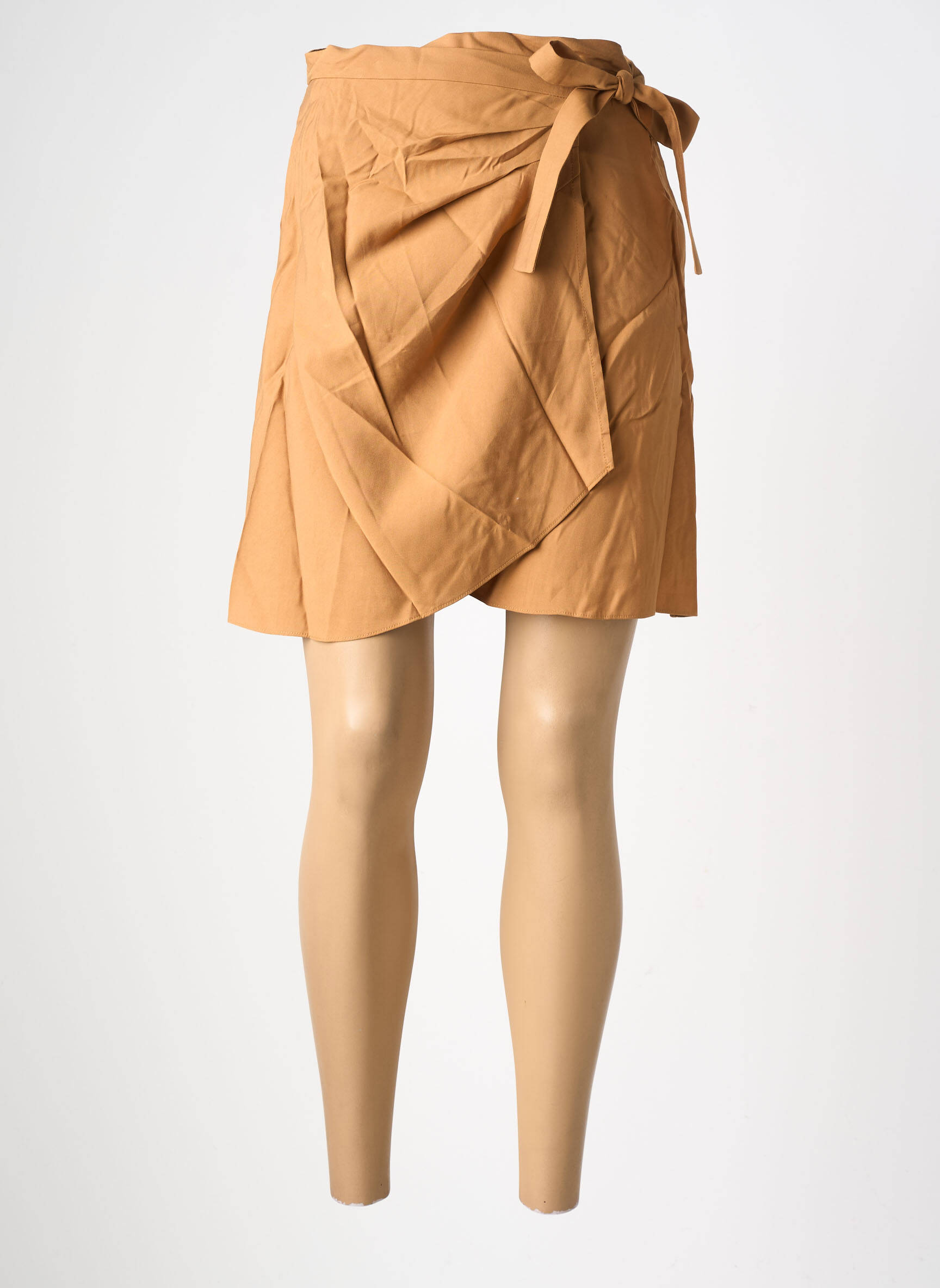 Jupe courte coupe droite marron SUNCOO femme