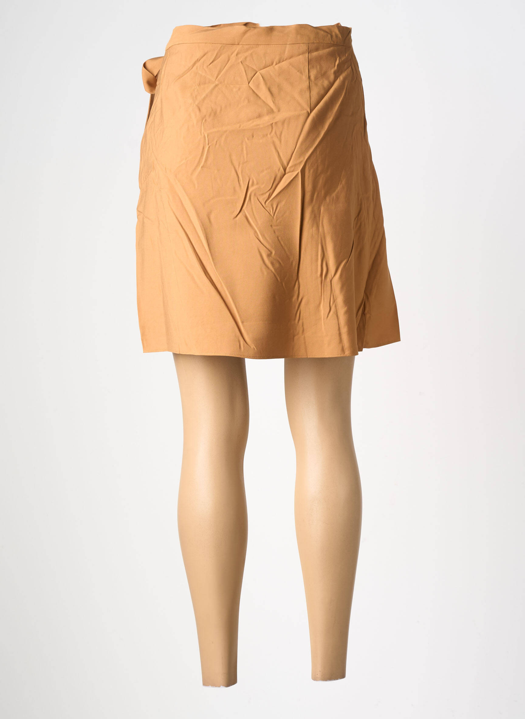 Jupe courte coupe droite marron SUNCOO femme