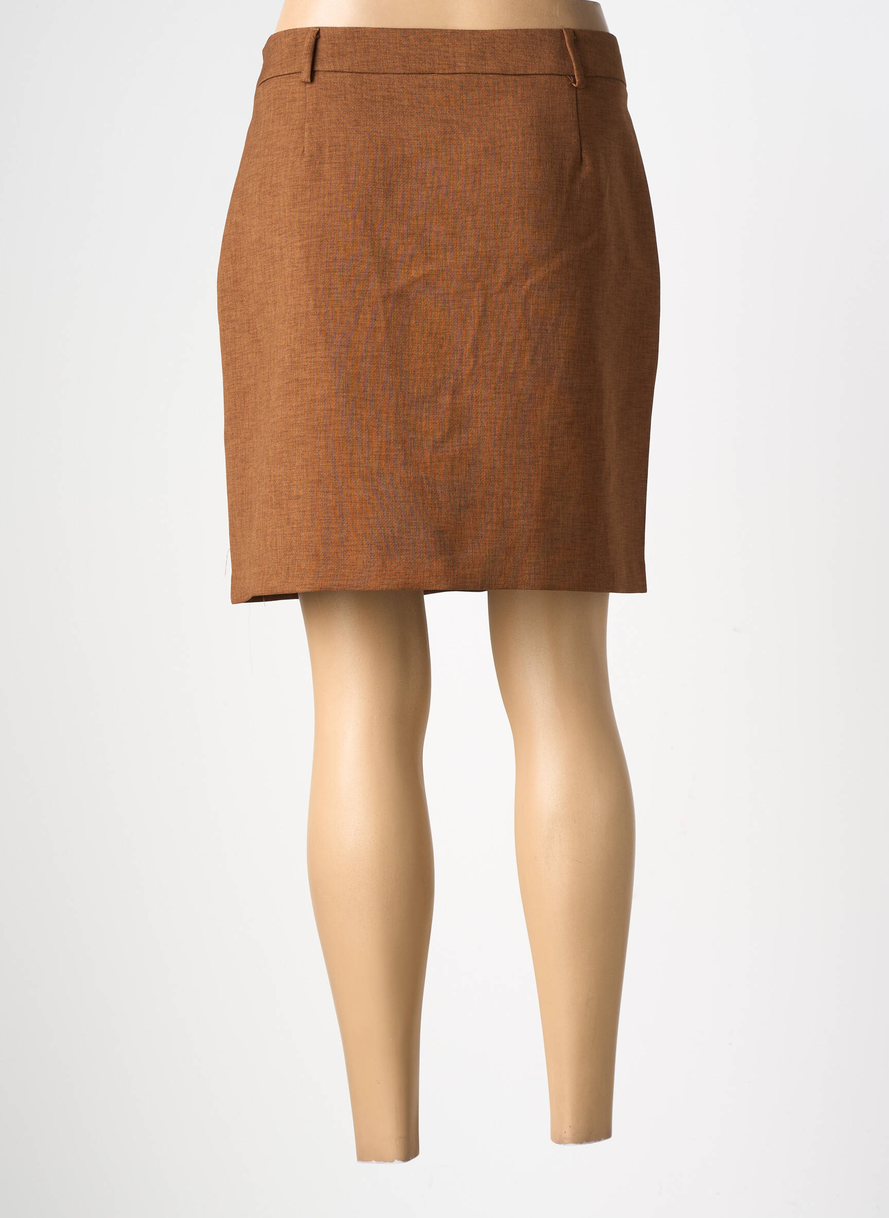 Jupe courte taille normale marron AMELIE & AMELIE femme