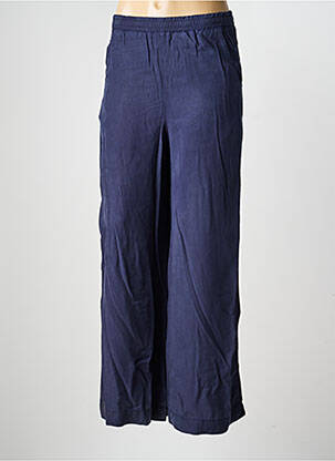 Pantalon large tissage popeline taille normale bleu KANOPE femme
