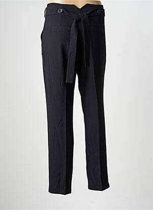 Pantalon droit tissage crêpe taille haute noir SCHOOL RAG femme