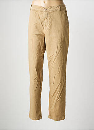 Pantalon chino tissage popeline taille normale beige HAPPY femme