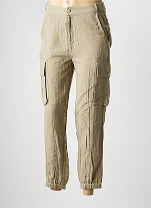 Pantalon cargo resserrée sur le bas taille haute vert SCHOOL RAG femme