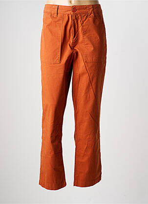 Pantalon chino tissage popeline taille normale orange KANOPE femme