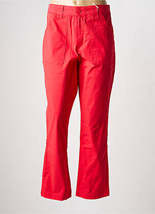 Pantalon droit tissage popeline taille normale rouge KANOPE femme